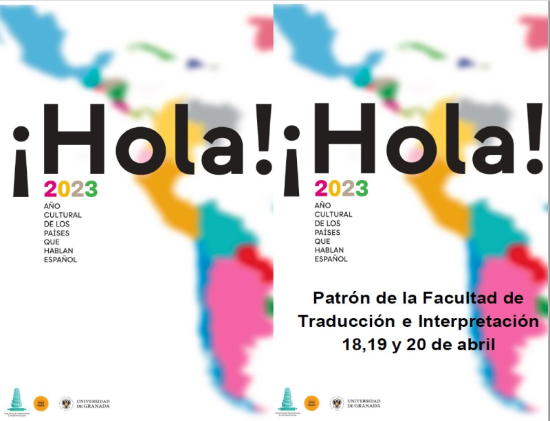 Cartel: Mapa Latinoamérica_ HOLA 2023  Año cultural de los países que hablan español 