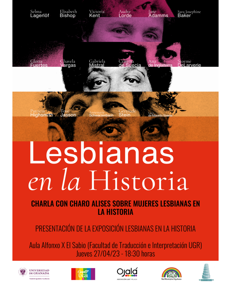 Cartel con partes de caras y colores